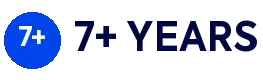 7+ years experience badge