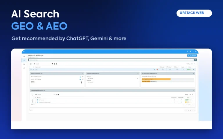 AI Search GEO & AEO by Upstack Web: Get recommended by ChatGPT, Gemini & more