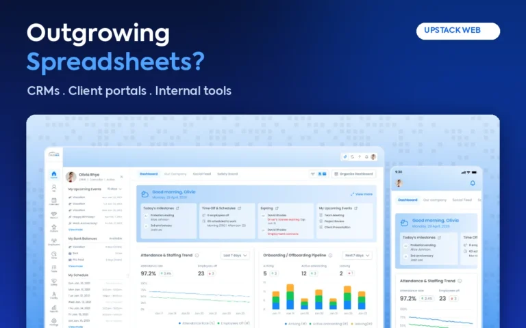 Outgrowing Spreadsheets? by Upstack Web: CRMs, Client portals, Internal tools